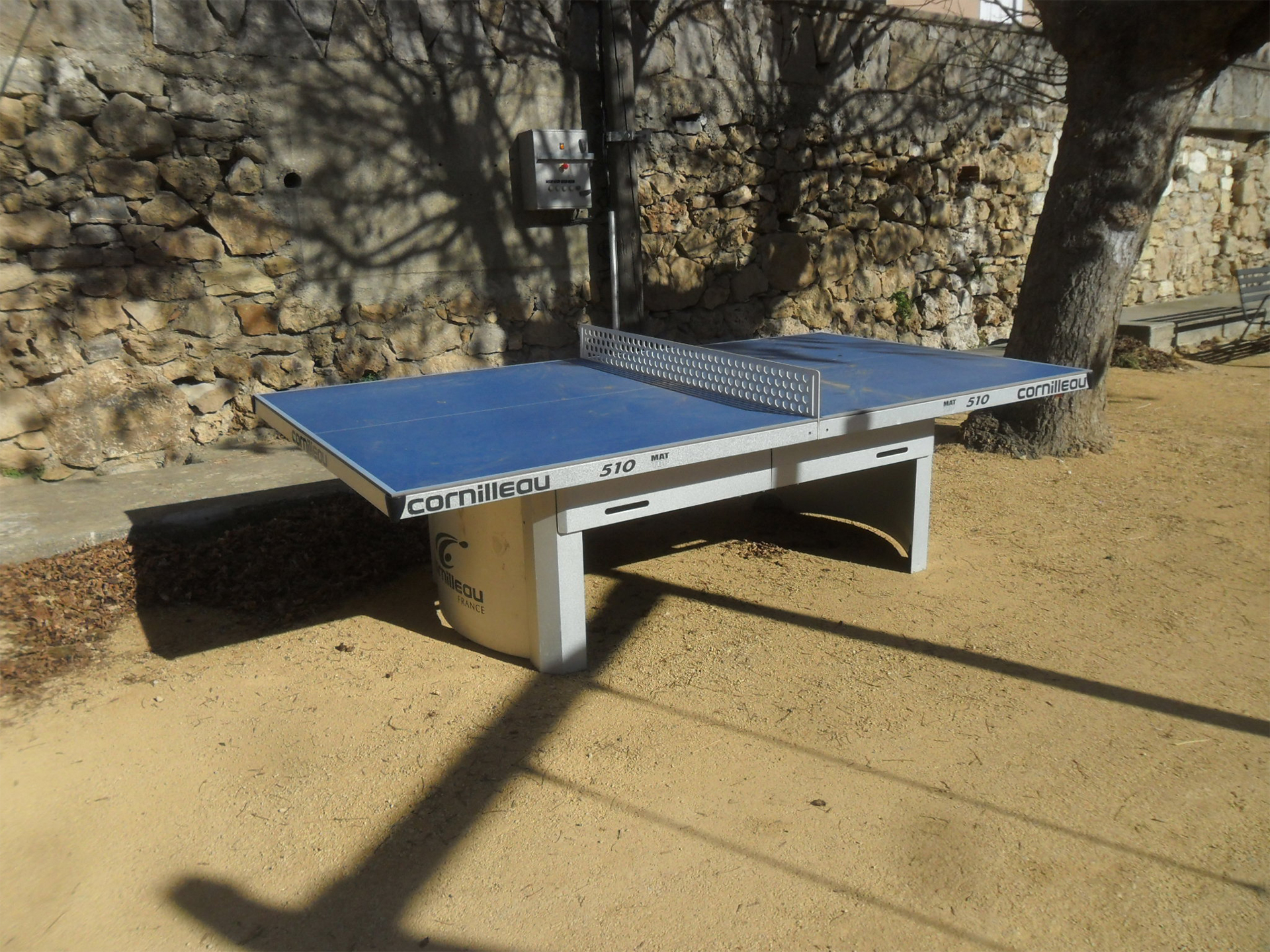 table de ping pong bleu